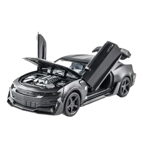 YCNXEB Miniatur Modelle 1 32 Für Chevrolet Camaro Legierung Druckguss Auto Modell Pull Back Und Sound Licht Spielzeug Auto Sammlung Originalgetreue Nachbildung(Schwarz) von YCNXEB