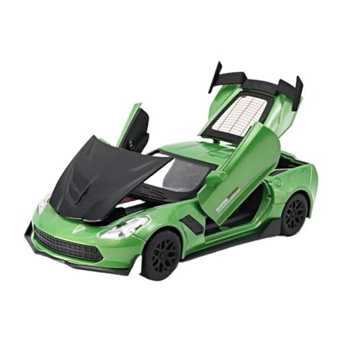 YCNXEB Miniatur Modelle 1 32 Für Chevrolet Corvette Supercar Modell Spielzeugauto Druckguss Simulation Metalllegierung Fahrzeuge Originalgetreue Nachbildung(Grün) von YCNXEB