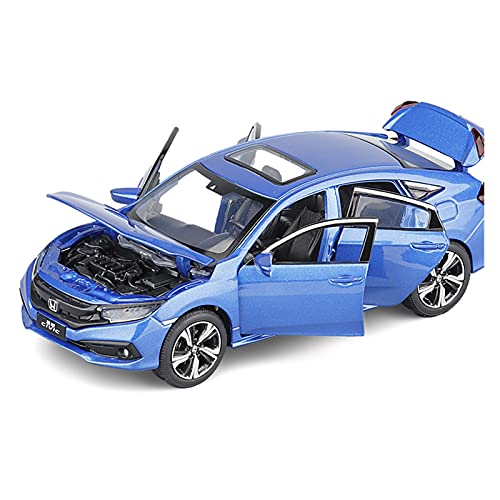 YCNXEB Miniatur Modelle 1 32 Für Honda Civic 2019 Alloy Druckguss Modell Spielzeugauto Mit Sound Und Licht Originalgetreue Nachbildung(Blau) von YCNXEB