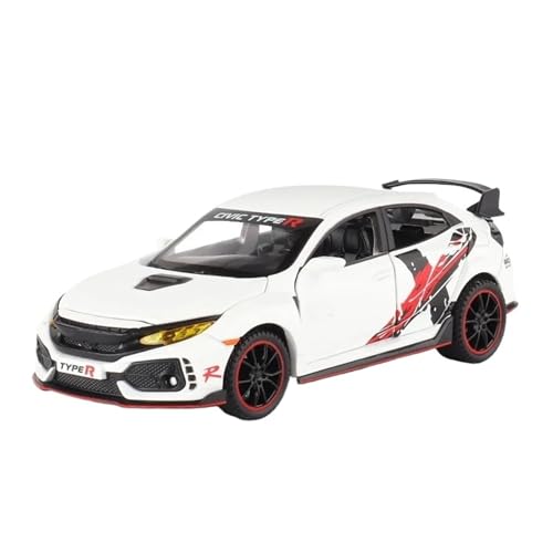 YCNXEB Miniatur Modelle 1 32 Für Honda Civic Type-R Druckguss Spielzeug Fahrzeuge Metall Auto Modell Sound Licht Sammlung Auto Spielzeug Originalgetreue Nachbildung(White) von YCNXEB