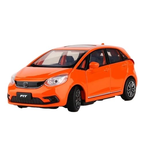 YCNXEB Miniatur Modelle 1 32 Für Honda Fit Metallautomodelle Sammlung Spielzeug Sportwagen Fahrzeuge Minimodell Simulation Sound Und Licht Originalgetreue Nachbildung(Orange) von YCNXEB