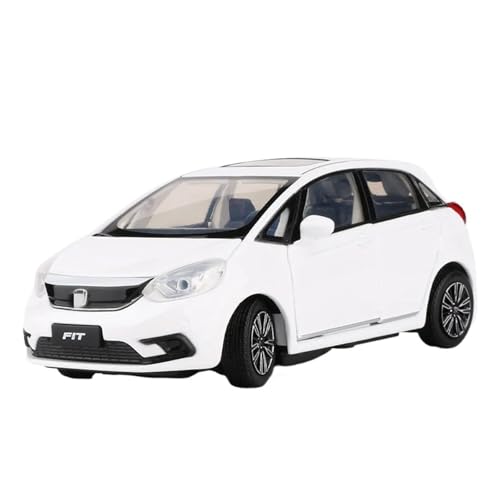 YCNXEB Miniatur Modelle 1 32 Für Honda Fit Metallautomodelle Sammlung Spielzeug Sportwagen Fahrzeuge Minimodell Simulation Sound Und Licht Originalgetreue Nachbildung(White) von YCNXEB