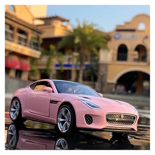 YCNXEB Miniatur Modelle 1 32 Für Jaguar F-Type Coupe Legierungsautomodell Druckguss Exquisites Spielzeugauto Metallsimulationsauto Kleines Modell Desktop-Ornamente Originalgetreue Nachbildung(Rosa) von YCNXEB