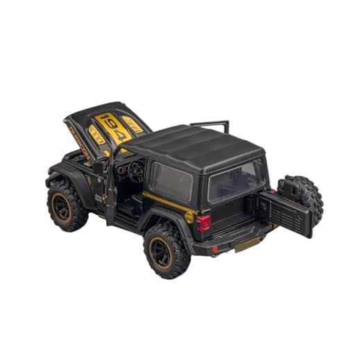 YCNXEB Miniatur Modelle 1 32 Für Jeep Wrangler Rubicon 1941 Offroad-Modellauto Aus Druckgussmetalllegierung Mit Pullback-Sound-Light-Automodellsammlung Originalgetreue Nachbildung(Schwarz) von YCNXEB
