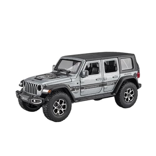 YCNXEB Miniatur Modelle 1 32 Für Jeep Wrangler Sahara Offroad-Legierungsauto Druckgussautomodell Sound- Und Lichtspielzeug Originalgetreue Nachbildung(Gray) von YCNXEB
