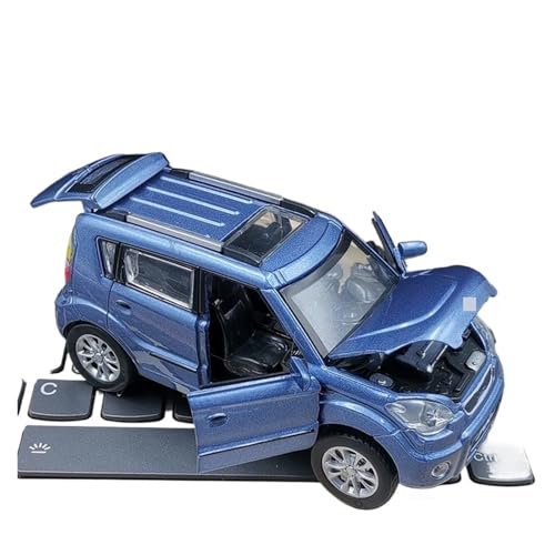 YCNXEB Miniatur Modelle 1 32 Für KIA Soul Legierung Mini Auto Modell Diecast Metall Spielzeug Fahrzeuge Hohe Simulation Auto Modell Sammlung Spielzeug Originalgetreue Nachbildung(Blau) von YCNXEB