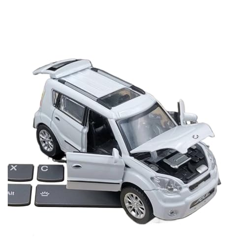 YCNXEB Miniatur Modelle 1 32 Für KIA Soul Legierung Mini Auto Modell Diecast Metall Spielzeug Fahrzeuge Hohe Simulation Auto Modell Sammlung Spielzeug Originalgetreue Nachbildung(White) von YCNXEB