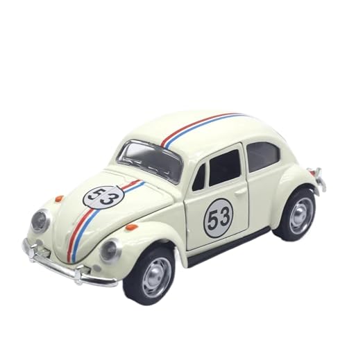 YCNXEB Miniatur Modelle 1 32 Für Klassische Oldtimer Klassisches Polizeiauto Legierung Volkswagen Käfer Taxi Modellspielzeug-Sammlung Originalgetreue Nachbildung(White) von YCNXEB