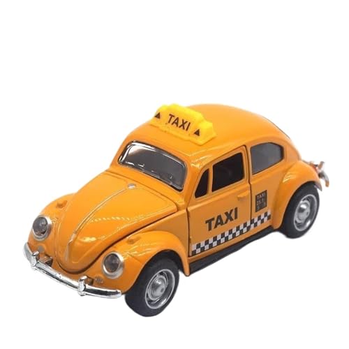 YCNXEB Miniatur Modelle 1 32 Für Klassische Oldtimer Klassisches Polizeiauto Legierung Volkswagen Käfer Taxi Modellspielzeug-Sammlung Originalgetreue Nachbildung(Yellow) von YCNXEB
