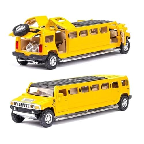 YCNXEB Miniatur Modelle 1 32 Für Legierung Verlängern Hummer Limousine CarMetal Mit Sound Licht Zurückziehen Auto Sammlung Spielzeug Originalgetreue Nachbildung(Yellow) von YCNXEB