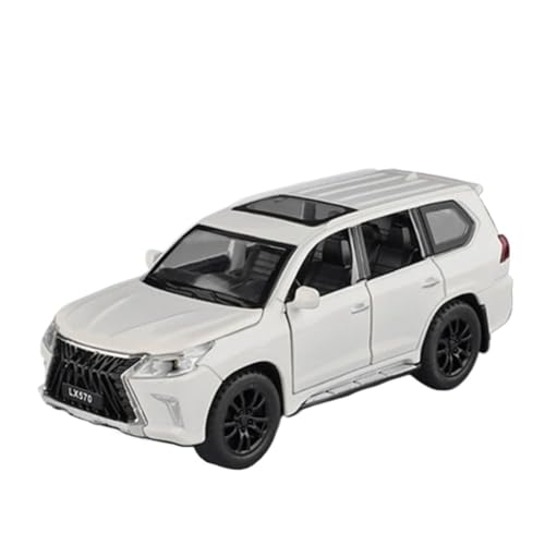 YCNXEB Miniatur Modelle 1 32 Für Lexus LX570 Luxus-SUV-Automodell Druckgusslegierung Metall Simulation Geländewagen Spielzeugsammlung Modell Ton Und Licht Originalgetreue Nachbildung(White) von YCNXEB