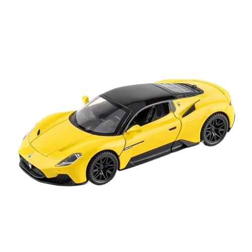YCNXEB Miniatur Modelle 1 32 Für Maserati MC20 Coupe Legierung Sportwagen DiecastCar Simulation Sound Licht Spielzeugauto Jungen Fast and Furious Originalgetreue Nachbildung(Yellow) von YCNXEB