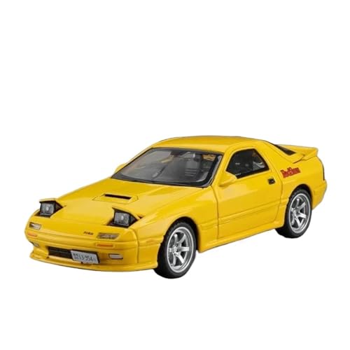 YCNXEB Miniatur Modelle 1 32 Für Mazda RX7 RX-7 Legierung Automodell Druckguss Metall Spielzeugfahrzeug Sound Und Licht Erwachsene Auto Sammlerstücke Originalgetreue Nachbildung(Yellow) von YCNXEB