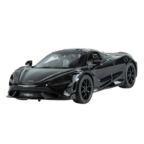 YCNXEB Miniatur Modelle 1 32 Für McLaren 765LT Sportwagen Hochsimulation Druckguss-Metalllegierung Modellauto Sound Light Pull Back Spielzeug Originalgetreue Nachbildung(Schwarz) von YCNXEB