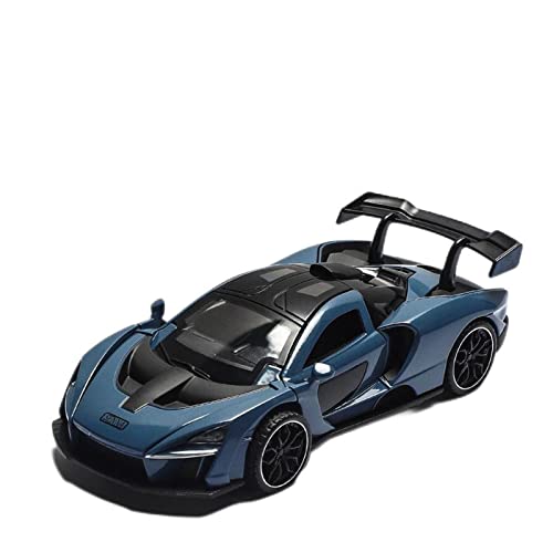 YCNXEB Miniatur Modelle 1 32 Für McLaren Senna Sportwagen Diecast Legierung Simulationsmodell Mit Sound Light Pull Back Originalgetreue Nachbildung(Blau) von YCNXEB
