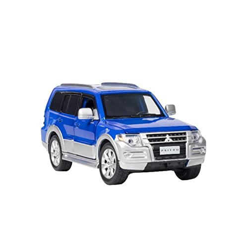 YCNXEB Miniatur Modelle 1 32 Für Mitsubishi Pajero V97 Legierungssimulation Geländewagenmodell Zurückziehen Von Musik Originalgetreue Nachbildung(Blau) von YCNXEB