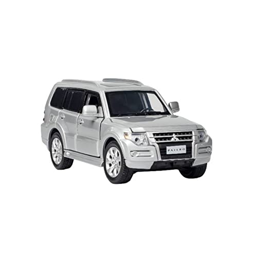 YCNXEB Miniatur Modelle 1 32 Für Mitsubishi Pajero V97 Legierungssimulation Geländewagenmodell Zurückziehen Von Musik Originalgetreue Nachbildung(Silber) von YCNXEB