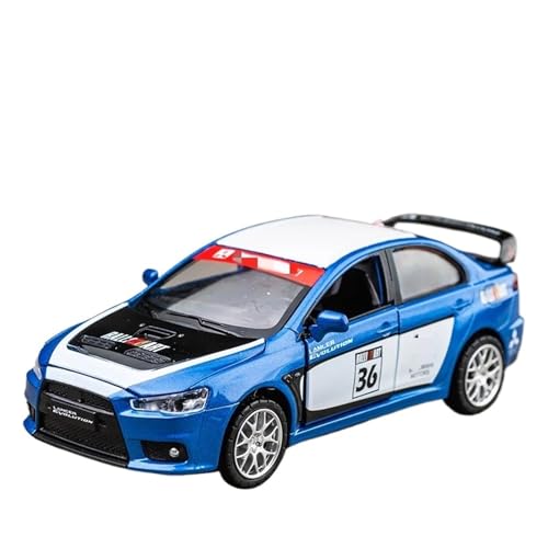YCNXEB Miniatur Modelle 1 32 Für Mitsubishis Lancer Evo X 10 Legierung Auto Modell Spielzeug Diecast Metall Simulation Auto Modell Desktop Ornamente Sammlung Originalgetreue Nachbildung(Blau) von YCNXEB