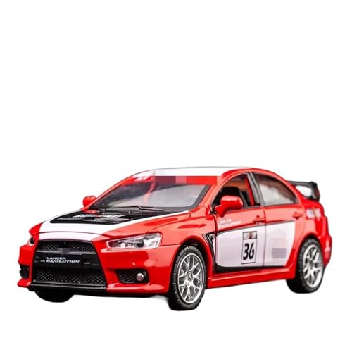YCNXEB Miniatur Modelle 1 32 Für Mitsubishis Lancer Evo X 10 Legierung Auto Modell Spielzeug Diecast Metall Simulation Auto Modell Desktop Ornamente Sammlung Originalgetreue Nachbildung(Rot) von YCNXEB