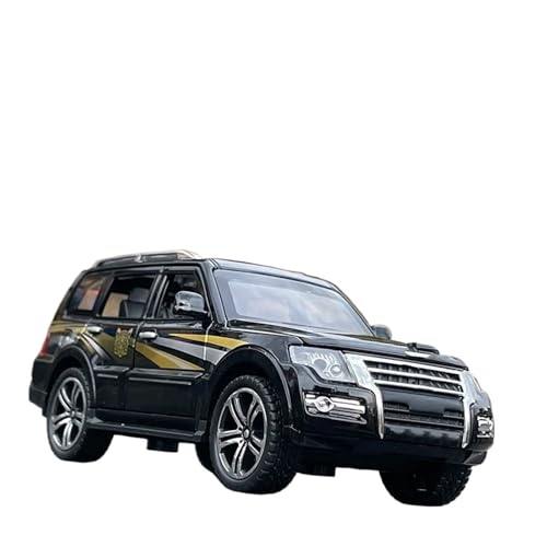 YCNXEB Miniatur Modelle 1 32 Für Mitsubishis Pajero SUV Auto Modell Diecast Legierung Metall Spielzeug Geländewagen Modell Hohe Simulation Modell Sound Licht Originalgetreue Nachbildung(Schwarz) von YCNXEB