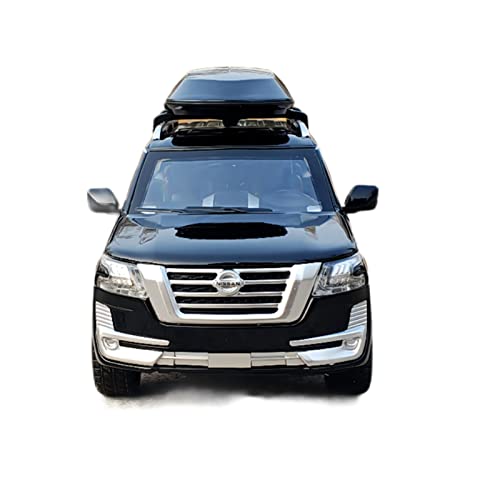 YCNXEB Miniatur Modelle 1 32 Für Nissan Patrol Y62 Diecast Alloy Automodell SUV Fahrzeug Mit Travel Rack Light Zurückziehen Originalgetreue Nachbildung(Schwarz) von YCNXEB