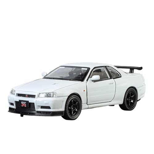 YCNXEB Miniatur Modelle 1 32 Für Nissan Skyline Ares GTR R34 Legierung Klassisches Sportwagenmodell Druckguss-Metallauto-Spielzeugmodell Hohe Simulationsdetails Originalgetreue Nachbildung(G) von YCNXEB