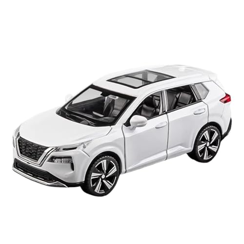 YCNXEB Miniatur Modelle 1 32 Für Nissan X-Trail SUV Legierung Modell Auto Spielzeug Druckguss Casting Sound Und Licht Auto Spielzeug Originalgetreue Nachbildung(White) von YCNXEB