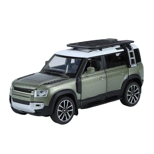 YCNXEB Miniatur Modelle 1 32 Für Range Rover Defender SUV Legierung Automodell Druckguss Metall Spielzeug Geländewagen Modell Sound Und Licht Auto Originalgetreue Nachbildung(Grün) von YCNXEB
