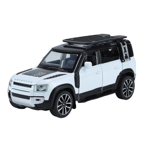 YCNXEB Miniatur Modelle 1 32 Für Range Rover Defender SUV Legierung Automodell Druckguss Metall Spielzeug Geländewagen Modell Sound Und Licht Auto Originalgetreue Nachbildung(White) von YCNXEB