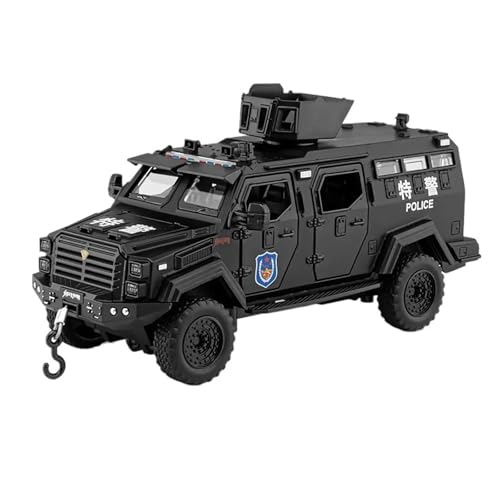 YCNXEB Miniatur Modelle 1 32 Für Schwertzahntiger Gepanzerte Fahrzeuge Legierungsmodell Druckguss Metall Polizei Explosionsgeschütztes Automodell Ton Und Licht Originalgetreue Nachbildung(Schwarz) von YCNXEB