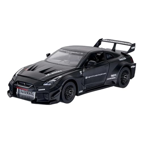 YCNXEB Miniatur Modelle 1 32 Für Skyline Ares Nissan GTR CSR2 Legierung Rennwagenmodell Druckguss Metall Simulation Spielzeug Sportwagenmodell Mit Ton Und Licht Originalgetreue Nachbildung(Schwarz) von YCNXEB
