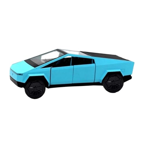 YCNXEB Miniatur Modelle 1 32 Für Tesla Cybertruck Pickup Legierung Automodell Druckguss Spielzeug Fahrzeug Sammlerstücke Autos Modell Spielzeug Geschenk Originalgetreue Nachbildung(Blau) von YCNXEB