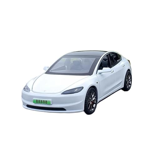 YCNXEB Miniatur Modelle 1 32 Für Tesla Modell 3 Legierung Miniatur Auto Druckguss Metall Maßstab Auto Modell Sound Licht Sammlung Auto Fahrzeuge Originalgetreue Nachbildung(White) von YCNXEB