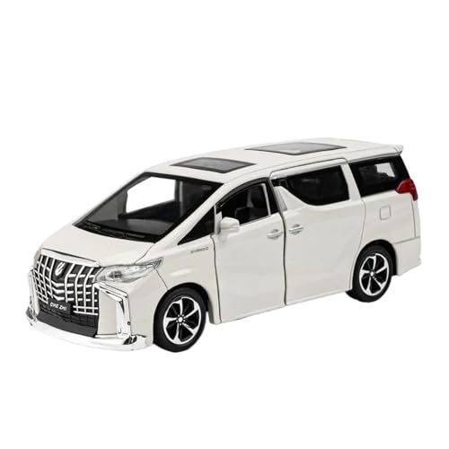 YCNXEB Miniatur Modelle 1 32 Für Toyota Alphard MPV Legierung Automodell Druckguss Spielzeug Simulation Sound Und Licht Modell Auto Sammlerstücke Originalgetreue Nachbildung(White) von YCNXEB