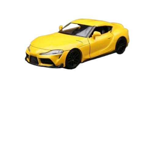 YCNXEB Miniatur Modelle 1 32 Für Toyota GR Supra Cooles Legierungs-Sportwagenmodell Simulation Rennwagen Fortschrittliches Spielzeugmodell Sound Und Licht Originalgetreue Nachbildung(Yellow) von YCNXEB