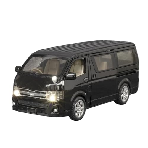 YCNXEB Miniatur Modelle 1 32 Für Toyota HIACE Legierung Automodell Druckguss Metall Spielzeugfahrzeuge Automodell Simulation Sound Und Licht Sammlung Spielzeug Originalgetreue Nachbildung(Schwarz) von YCNXEB