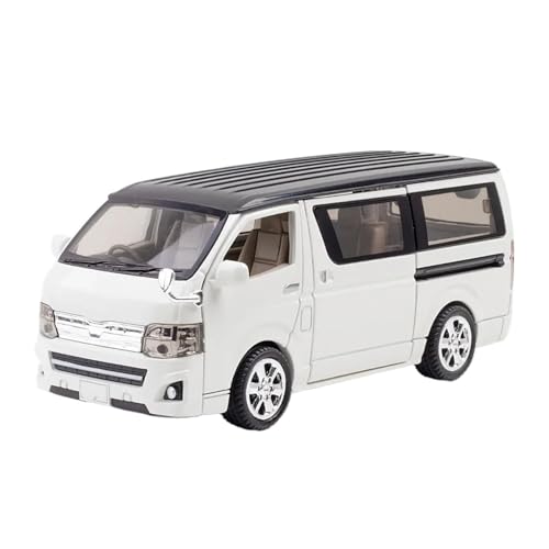 YCNXEB Miniatur Modelle 1 32 Für Toyota HIACE Legierung Automodell Druckguss Metall Spielzeugfahrzeuge Automodell Simulation Sound Und Licht Sammlung Spielzeug Originalgetreue Nachbildung(White) von YCNXEB