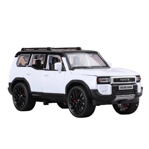 YCNXEB Miniatur Modelle 1 32 Für Toyota Prado Land Cruiser Legierung Geländewagen Auto Modell Simulation Sound Und Licht Spielzeug Bastler Originalgetreue Nachbildung(White) von YCNXEB