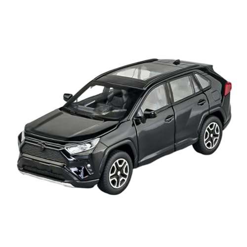 YCNXEB Miniatur Modelle 1 32 Für Toyota RAV4 SUV Legierung Automodell Druckguss Metallfahrzeuge Automodell Simulation Sound Und Licht Sammlung Spielzeug Originalgetreue Nachbildung(Schwarz) von YCNXEB