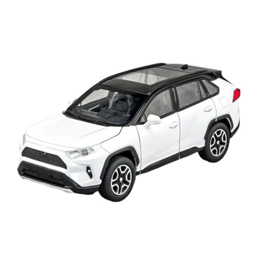 YCNXEB Miniatur Modelle 1 32 Für Toyota RAV4 SUV Legierung Automodell Druckguss Metallfahrzeuge Automodell Simulation Sound Und Licht Sammlung Spielzeug Originalgetreue Nachbildung(White) von YCNXEB