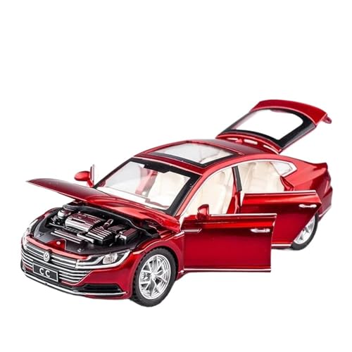 YCNXEB Miniatur Modelle 1 32 Für VW CC Legierung Automodell Druckguss Metall Miniatur Auto Simulation Sound & Licht Sammlerstücke Spielzeug Fahrzeug Geschenk Originalgetreue Nachbildung(Rot) von YCNXEB