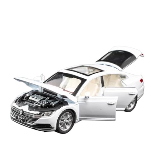YCNXEB Miniatur Modelle 1 32 Für VW CC Legierung Automodell Druckguss Metall Miniatur Auto Simulation Sound & Licht Sammlerstücke Spielzeug Fahrzeug Geschenk Originalgetreue Nachbildung(White) von YCNXEB