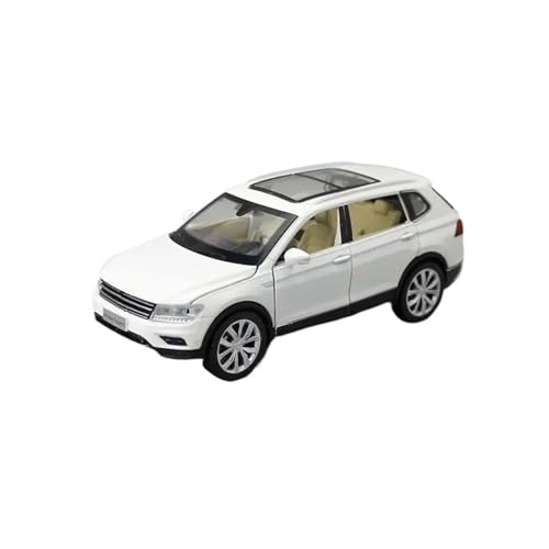 YCNXEB Miniatur Modelle 1 32 Für Volkswagen Tiguan L SUV, Hochsimuliertes Modellauto Aus Druckgussmetalllegierung, Sound- Und Licht-Pullback-Sammelspielzeug Originalgetreue Nachbildung(White) von YCNXEB