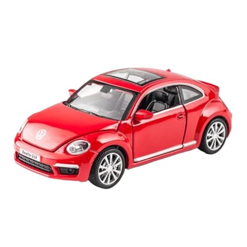YCNXEB Miniatur Modelle 1 32 Für Vw Beetle MiniatureMetal Legierung Auto Modell Diecast Simulation Spielzeug Fahrzeuge Auto Modell Sound Licht Originalgetreue Nachbildung(Rot) von YCNXEB