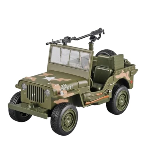 YCNXEB Miniatur Modelle 1 32 Für Willys Off-Road-Militärauto-Modell Spielzeug Legierung Karosserie Gummireifen, Sound Licht Rückzugsfahrzeug-Kollektion Originalgetreue Nachbildung(Green1) von YCNXEB
