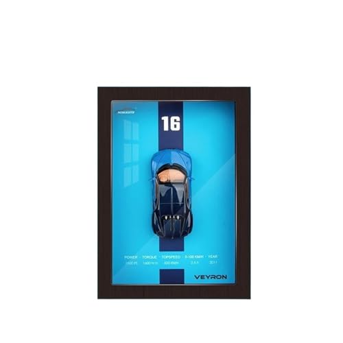YCNXEB Miniatur Modelle 1 32 for Photo Frame Version Alloy Metal Sports Car Model Simulation 3D Racing Car Hanging Painting Adults Collection Home Decor Originalgetreue Nachbildung(Blau) von YCNXEB
