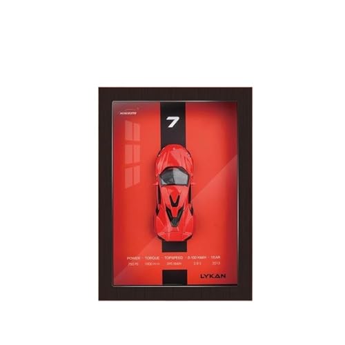 YCNXEB Miniatur Modelle 1 32 for Photo Frame Version Alloy Metal Sports Car Model Simulation 3D Racing Car Hanging Painting Adults Collection Home Decor Originalgetreue Nachbildung(Rot) von YCNXEB