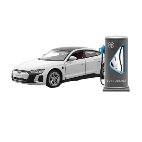 YCNXEB Miniatur Modelle 1 36 Für Audi RS Etron GT Coupe Legierung New Energy Auto Druckguss Metall Ladefahrzeuge Modell Sound Und Spielzeug Originalgetreue Nachbildung(White) von YCNXEB