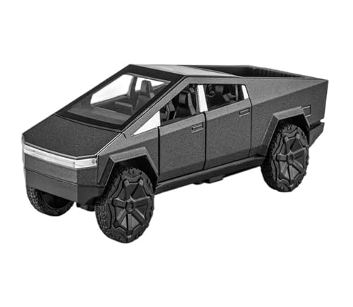 YCNXEB Miniatur Modelle 1 36 Für Cybertruck Legierung Automodell DruckgussPickup Truck Modelle Fahrzeuge Spielzeugautos Sound Licht Sammlung Dekoration Originalgetreue Nachbildung(Gray) von YCNXEB