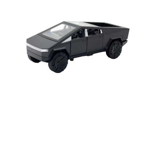 YCNXEB Miniatur Modelle 1 36 Für Tesla Cybertruck Pickup SUV Legierung Automodell Druckguss Metall Spielzeug Geländewagen Pull Back Truck Sound Light Spielzeug Originalgetreue Nachbildung(Schwarz) von YCNXEB
